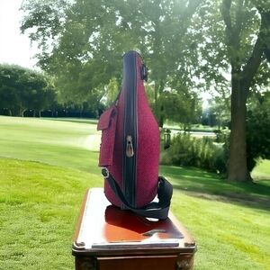 Caddy-O Wine Bottle Carrier Tote Cooler Chill Black Shoulder Strap Zip.